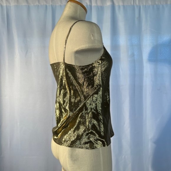 Gold Shimmery Glossy Tank Top - SM - Picture 3 of 5